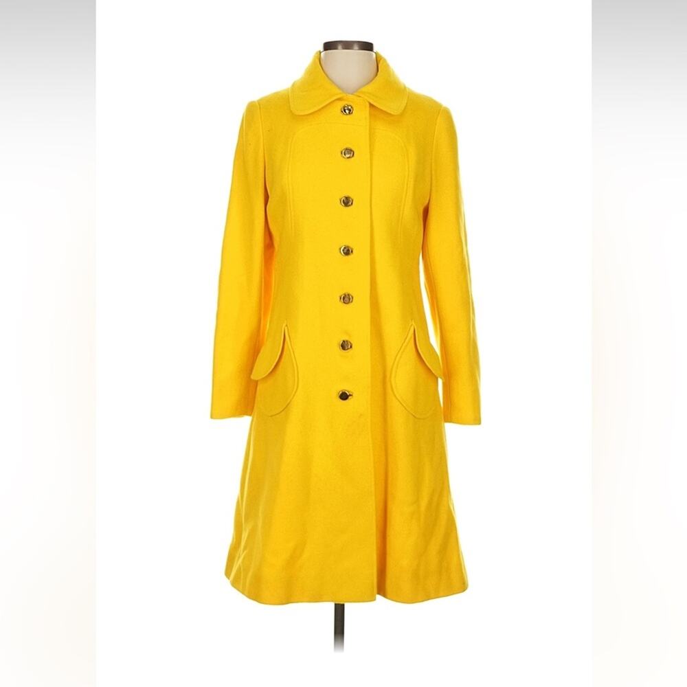 Vintage 60s 70s‎ Jackie Stuart Junior Petite sunshine yellow peacoat, Small  med